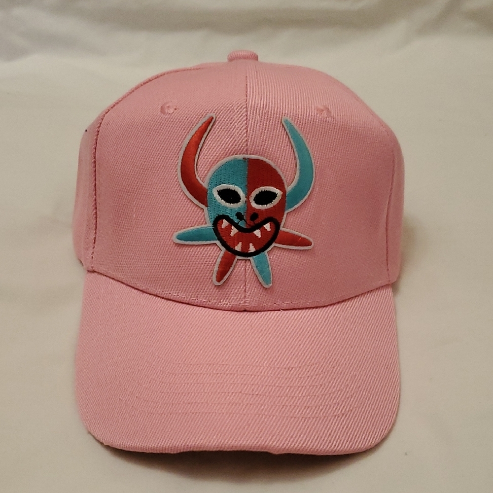 Pink Cap with Colorful Embroidered Design